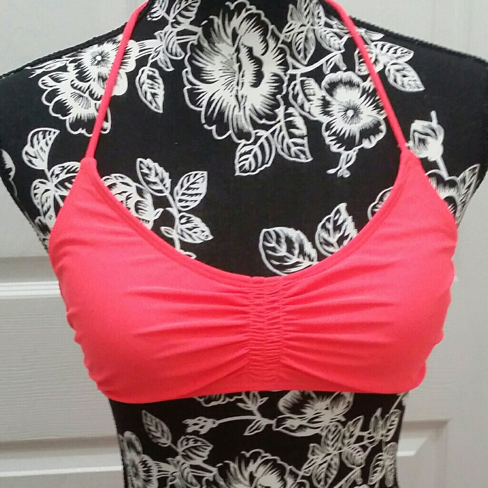 No Boundaries florescent orange string bikini